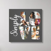 Gewoon liefde 16 foto collage bruiloft cadeau canvas afdruk (Voorkant)