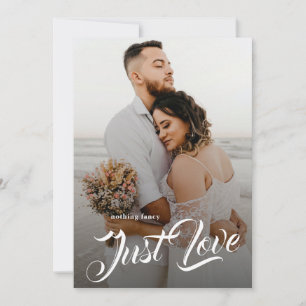 Gewoon Liefde Borstel Schrift Koppel Foto Vluchten Aankondiging
