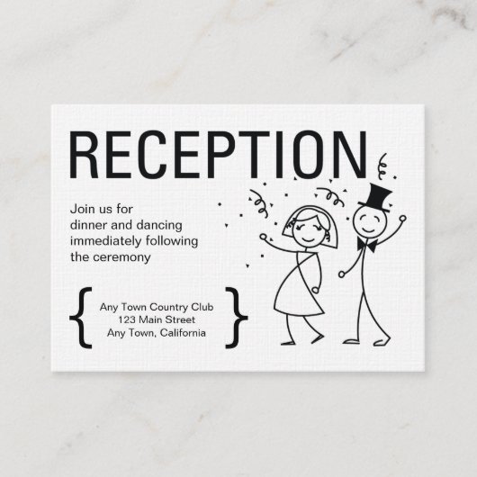 Gewoon liefde bruiloft receptie Kaart (Voorkant)