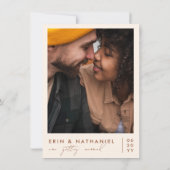 Gewoon Liefde | Crème & Terracotta Retro Bruiloft Kaart (Achterkant)