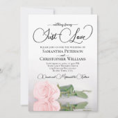 Gewoon Liefde Elegant Blush Roze Rose QR Code Brui Kaart (Voorkant)