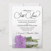 Gewoon liefde  Lila Paarse Roos QR Code Bruiloft Kaart (Voorkant)