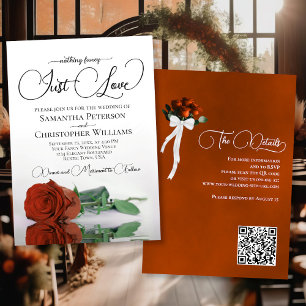 Gewoon Liefde Roest Sinaasappel Roos QR Code Bruil Kaart