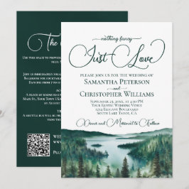 Gewoon Liefde Rustic Lake Tahoe QR Code Huwelijk Kaart
