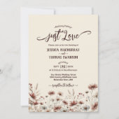 Gewoon liefde! Rustieke Boho Chic Wildflowers Wedd Kaart (Voorkant)