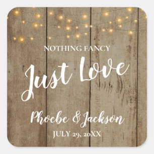 Gewoon liefde rustieke land glam bruiloft vierkante sticker