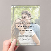 Gewoon Liefde Tekst Overlay Foto Bruiloft Acryl Uitnodigingen (Insitu (Draagbaar))