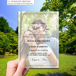 Gewoon Liefde Tekst Overlay Foto Bruiloft Acryl Uitnodigingen