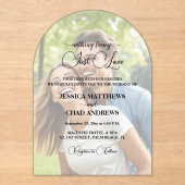 Gewoon Liefde Tekst Overlay Foto Bruiloft Acryl Uitnodigingen (Voorkant)