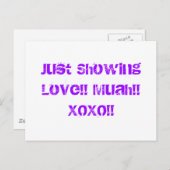 Gewoon liefde tonen!! Muah! XOXO! Briefkaart (Voorkant / Achterkant)