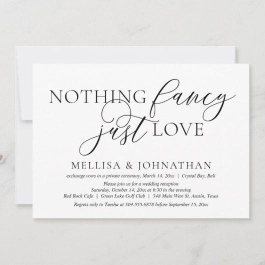 Gewoon liefdesfeest, gewoon weddenschap kaart (Voorkant)