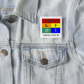 gewoon liefdesregenboog/intrekkingsprop 8 vierkante button 5,1 cm (In situ)