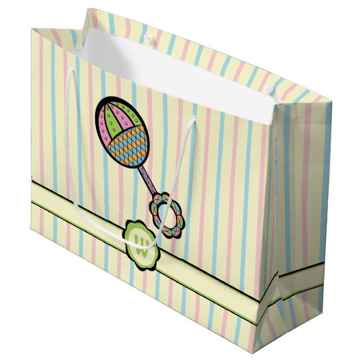 Gewoon lieve rammelaar geschenkzak large cadeautasje (Voorkant Gekanteld)