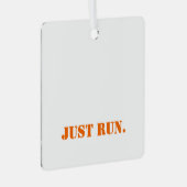 GEWOON LOPEN Sport Check Pattern Oranje Track Fun Metalen Ornament (Voorkant Rechts)