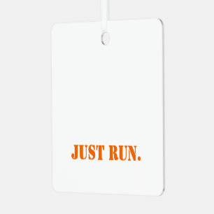 GEWOON LOPEN Sport Check Pattern Oranje Track Fun Metalen Ornament