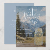 Gewoon Love Boho Berg Metselaars Pot QR Code Trouw Kaart (Voorkant / Achterkant)