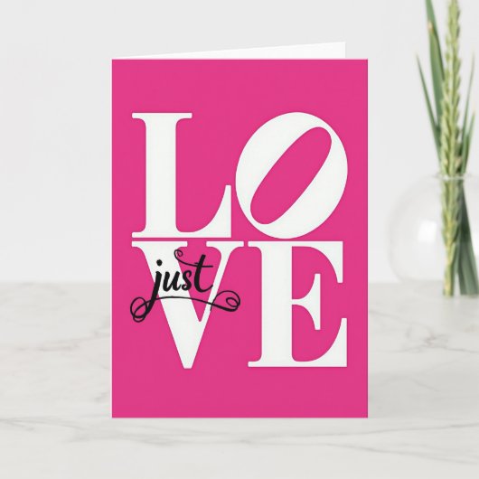 Gewoon Love Fuchsia Kunstkaart Kaart (Voorkant)