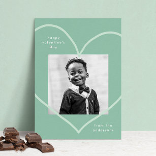 Gewoon Love Mint Green Heart Photo Valentijnsdag Feestdagenkaart