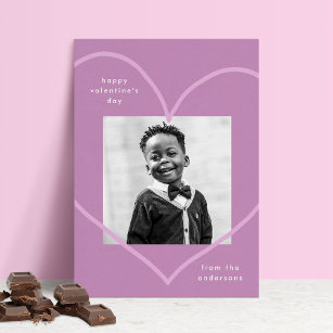 gewoon Love Paars Heart Photo Valentijnsdag Feestdagenkaart