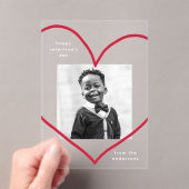 Gewoon Love Red Heart Photo Valentijnsdag Acryl Uitnodigingen (Insitu (Draagbaar))