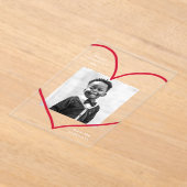 Gewoon Love Red Heart Photo Valentijnsdag Acryl Uitnodigingen (Laagn)