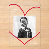 Gewoon Love Red Heart Photo Valentijnsdag Acryl Uitnodigingen (Voorkant)