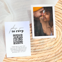 Gewoon Love Retro Groovy Foto QR Code Huwelijk RSV Informatiekaartje