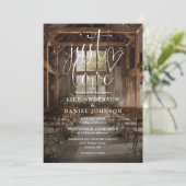 Gewoon Love Rustieke Boho Schuur Slingerlichten Tr Kaart (Staand voorkant)