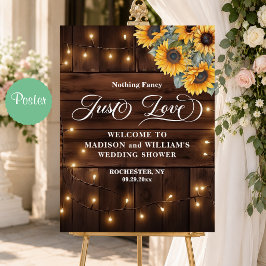 Gewoon Love Snaar Lichtjes Bruiloft Borrel Verwelk Poster