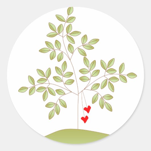 Gewoon Love Tree Ronde Sticker (Voorkant)