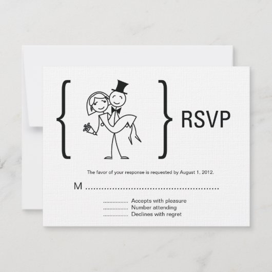 Gewoon Love Wedding RSVP-kaart RSVP Kaartje (Voorkant)