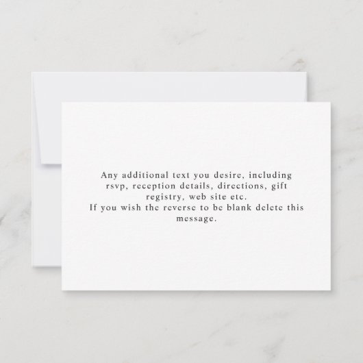 Gewoon Luxury Black & White Calligraphy bruiloft I Kaart (Achterkant)