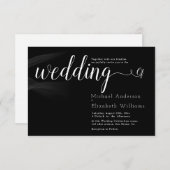 Gewoon Luxury Black & White Calligraphy bruiloft I Kaart (Voorkant / Achterkant)
