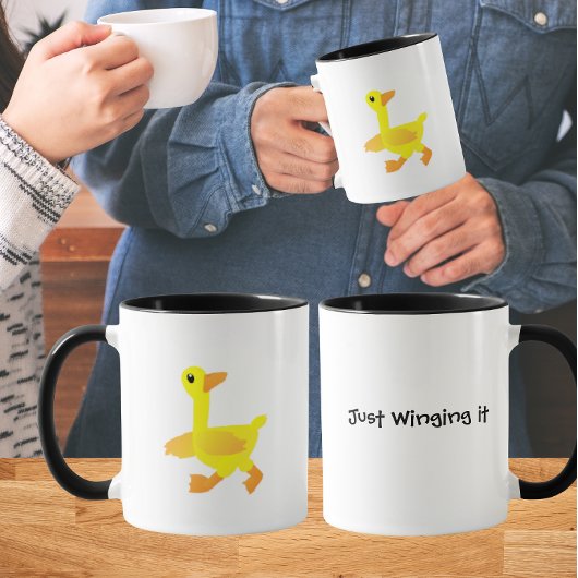 Gewoon maar wat improviseren Eenden Humor Mok