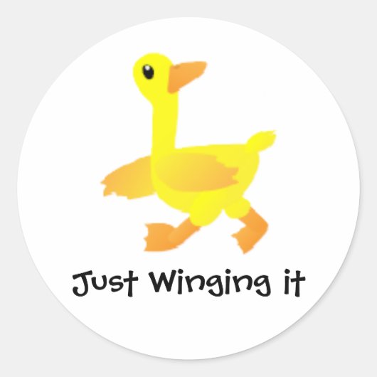 Gewoon maar wat proberen Eenden Humor Ronde Sticker (Voorkant)