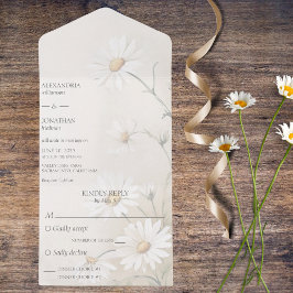 Gewoon madeliefjes met dinermogelijkheden all in one uitnodiging