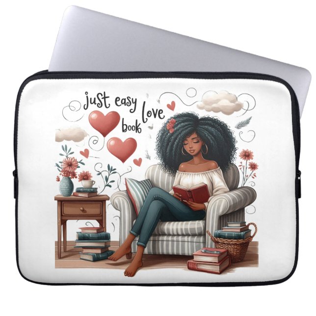 Gewoon makkelijk liefdesboek, Afrikaans Amerikaans Laptop Sleeve (Voorkant)