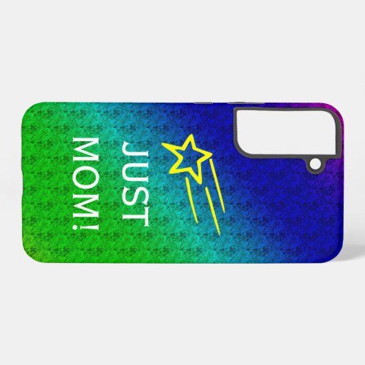 Gewoon mam bloem patroon groen blauw samsung galaxy hoesje (Achterkant horizontaal)