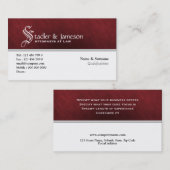 Gewoon mannelijk monogram rood wit visitekaartje (Voorkant / Achterkant)