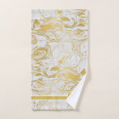 Gewoon marmer Monogram Gold White marble Bath Tow Bad Handdoek (Handdoek)