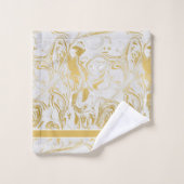 Gewoon marmer Monogram Gold White marble Bath Tow Bad Handdoek (Wasdoekje)