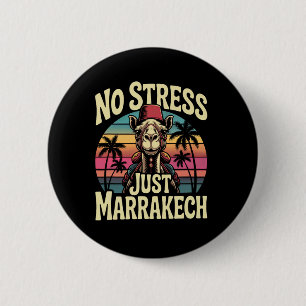Gewoon Marrakech Kameel Zonsondergang Marokko Reis Ronde Button 5,7 Cm