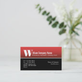 Gewoon masculine, professioneel rood zwart wit visitekaartje (Staand voorkant)