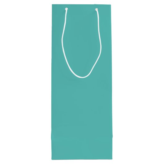 Gewoon massieve eucalyptuspastelturquoise wijn cadeautas (Achterkant)