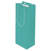 Gewoon massieve eucalyptuspastelturquoise wijn cadeautas (Voorkant Gekanteld)