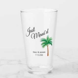 Gewoon Maui'd Maui Beach Palm Tree Wedding Favor Glas