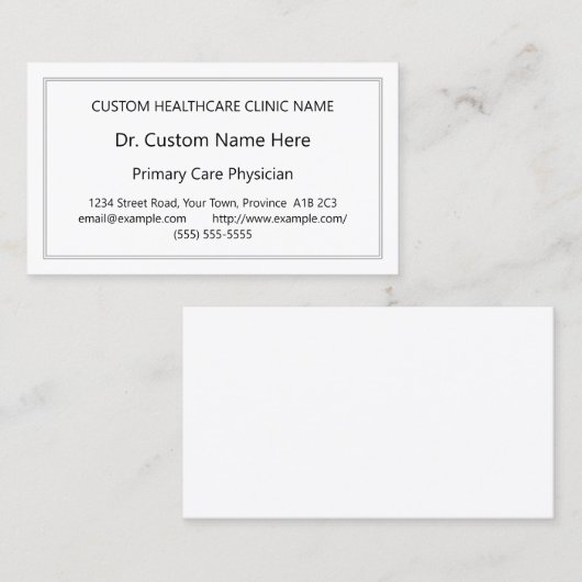Gewoon medisch specialist Visitekaartje (Voorkant / Achterkant)