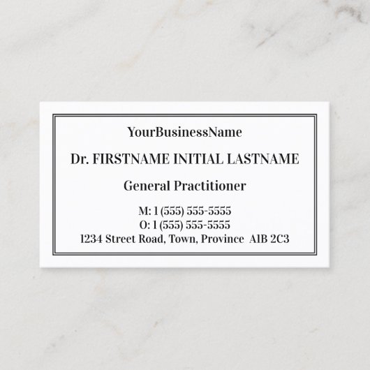 Gewoon medisch Visitekaartje (Voorkant)