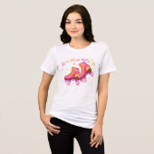 Gewoon Mee Rollen Roller Schaatsen Tiener Retro Ro Tri-Blend Shirt (Voorkant volledig)