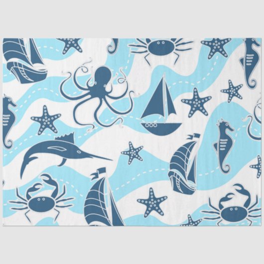 Gewoon Meer Nautical Serie Ontwerp 2 Tissuepapier (Voorkant)